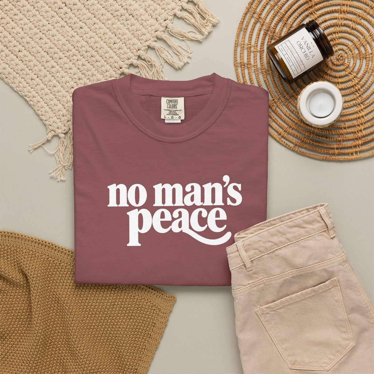 No Man's Peace Graphic Tee – Funny Girlfriend & Wife Shirt | Comfort Colors 1717