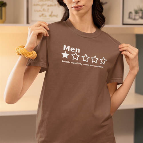 Men – 1 Star Review Funny Graphic Tee | Comfort Colors 1717