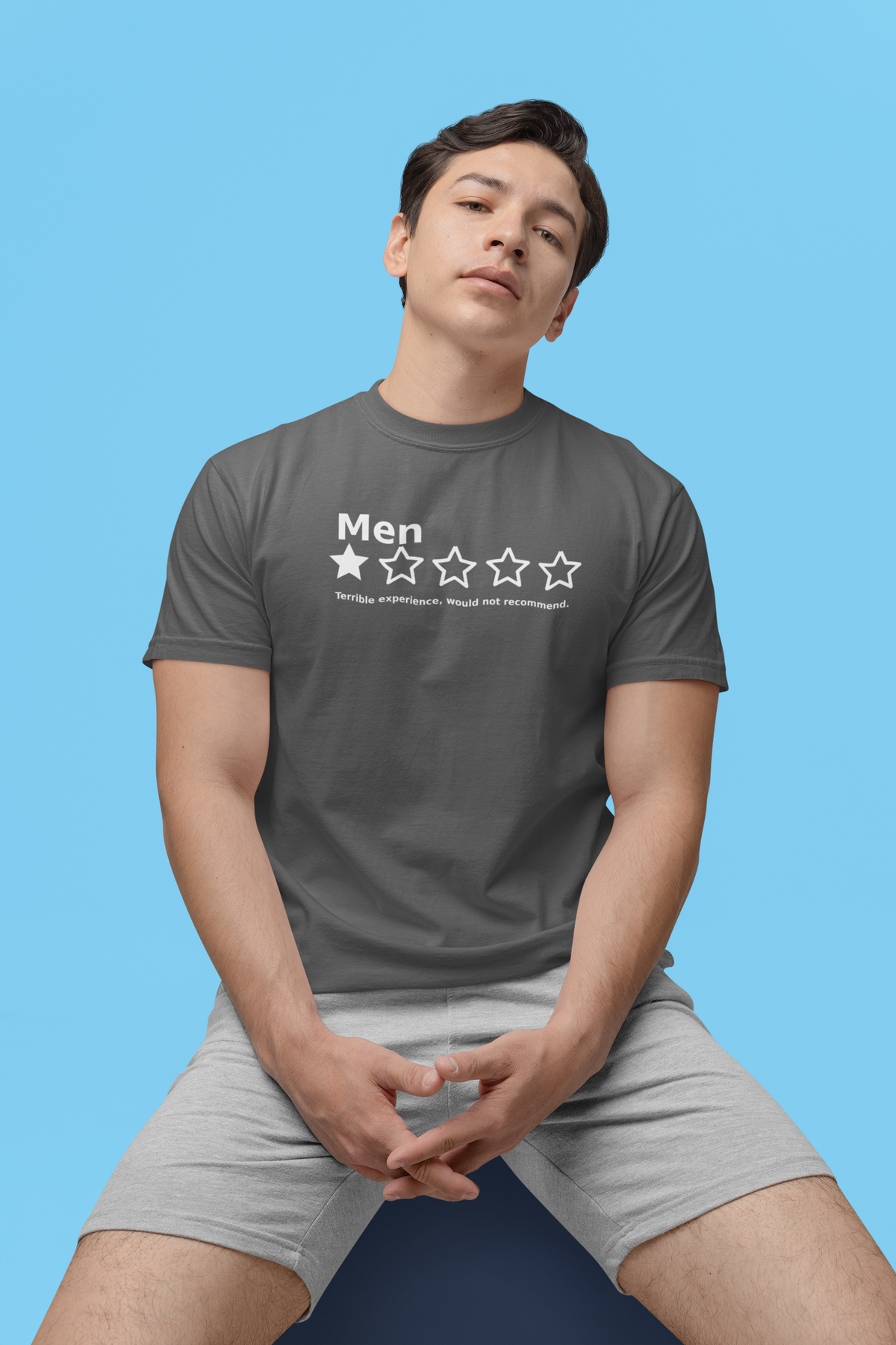 Men – 1 Star Review Funny Graphic Tee | Comfort Colors 1717